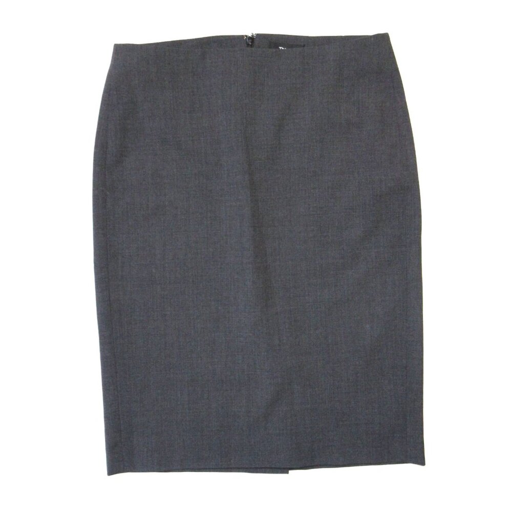 NWT Theory Pencil in Charcoal Gray Edition Stretch Woo Skirt 6 $215